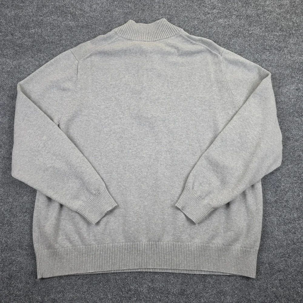 Duluth Trading Strongarm 1/4 Zip Mock Sweater Men's 2XL Gray Knit Pullover 57709